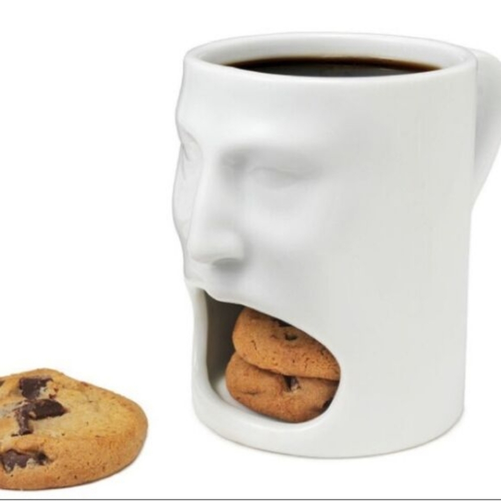 Milk and Cookies Face Mug - Fun Gift   GG
